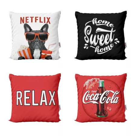 Kit 4 Capas de Almofadas Para Sofá Decorativas, Cama, Quarto, Sala Luxo 40x40 Kit040WG