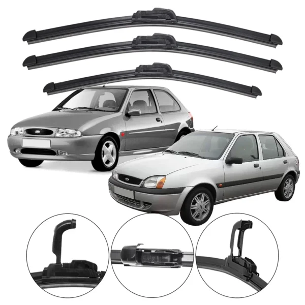 Palhetas Limpador Fiesta Parabrisa Dianteiro+Traseiro | Ford Fiesta Antigo/Street 1996/2001