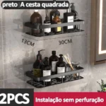 Kit 2 Suporte Shampoo uso no Banheiro de alumínio suporte organizador multiuso - Imagem 2