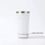 Copo térmico Inox caixa de som com bluetooth Branco