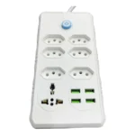 Régua Filtro de Linha com 7 Tomadas Extensão Elétrica 1 Universal 4 USB Bivolt 10A 110v/220v Cabo de 2 Metros Seguro - Imagem 4