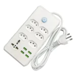 Régua Filtro de Linha com 7 Tomadas Extensão Elétrica 1 Universal 4 USB Bivolt 10A 110v/220v Cabo de 2 Metros Seguro