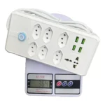 Régua Filtro de Linha com 7 Tomadas Extensão Elétrica 1 Universal 4 USB Bivolt 10A 110v/220v Cabo de 2 Metros Seguro - Imagem 5