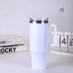 Copo Térmico Garrafa 1200ml Com Tampa e Canudo Branco