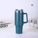 Copo Térmico Garrafa 1200ml Com Tampa e Canudo Azul Escuro