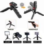 Tripé Estabilizador Gimbal de Mão kit 5 em1 Youtuber Vlog Live Suporte Celular Led com Microfone Fazer Vídeos - Imagem 5