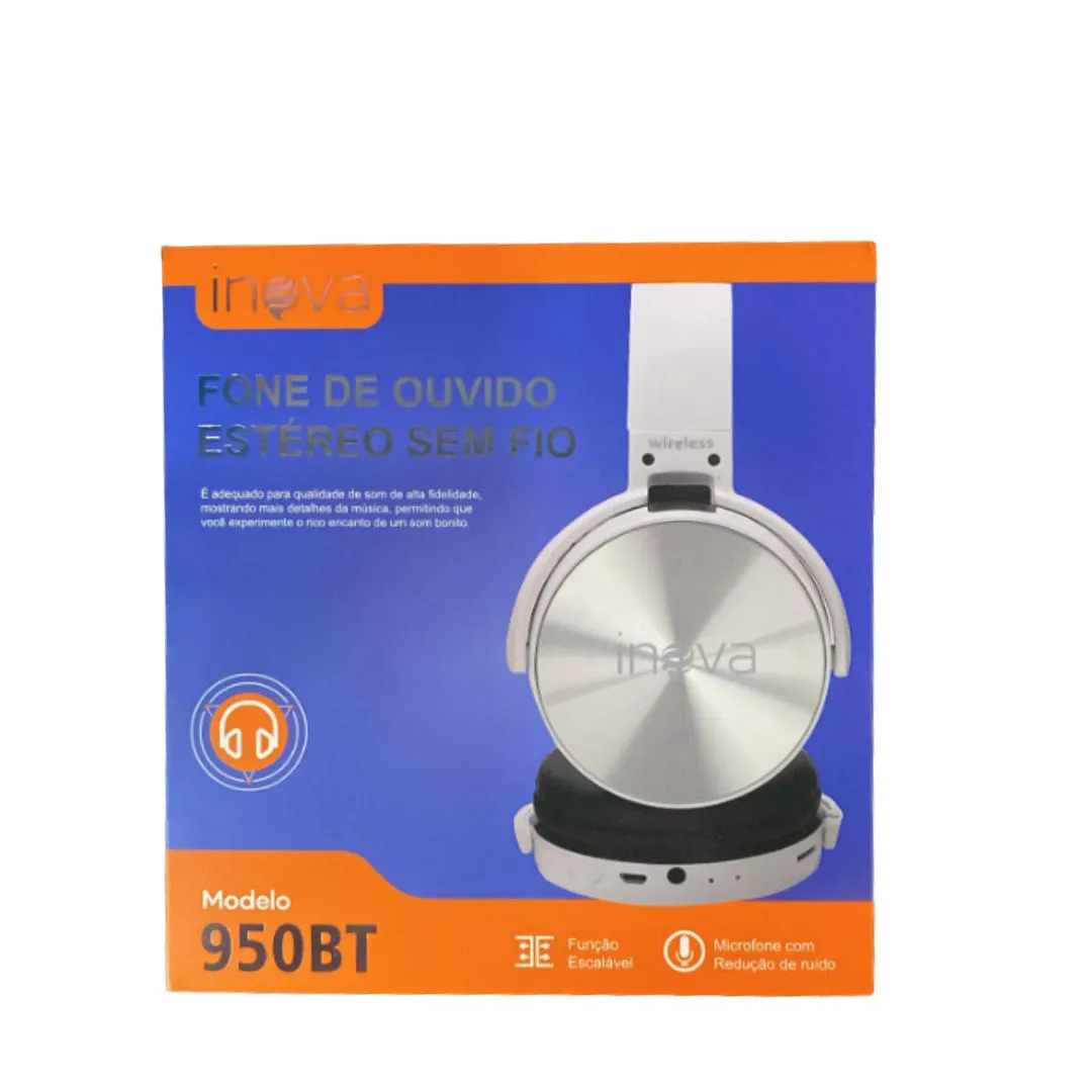 Fone Estéreo Sem Fio com Microfone - INOVA - 950BT - Imagem 2
