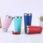 Copo térmico Inox com tampa abridor e caixa de som com bluetooth Led 420ml - Imagem 3