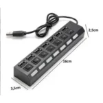 Extensão HUB Régua USB 2.0 - 7 portas PC Externo Pendrive - Imagem 3