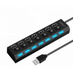 Extensão HUB Régua USB 2.0 - 7 portas PC Externo Pendrive