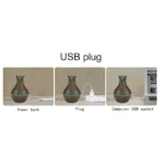 Umidificador Ultrassônico Usb Madeira Difusor Aroma Tulipa 130ml - Imagem 6