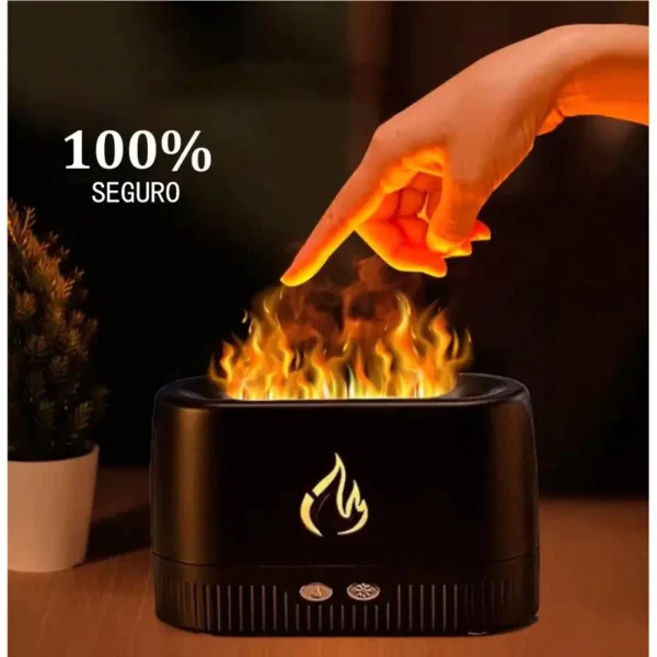 Difusor de Aroma e Umidificador De Ar Com Chama 200ML USB Ultrasonic