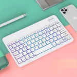 Kit Teclado E Mouse Bluetooth 5.2 Compatível Pc iPhone Android Branco