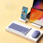 Kit Teclado E Mouse Bluetooth 5.2 Compatível Pc iPhone Android Branco - Imagem 2