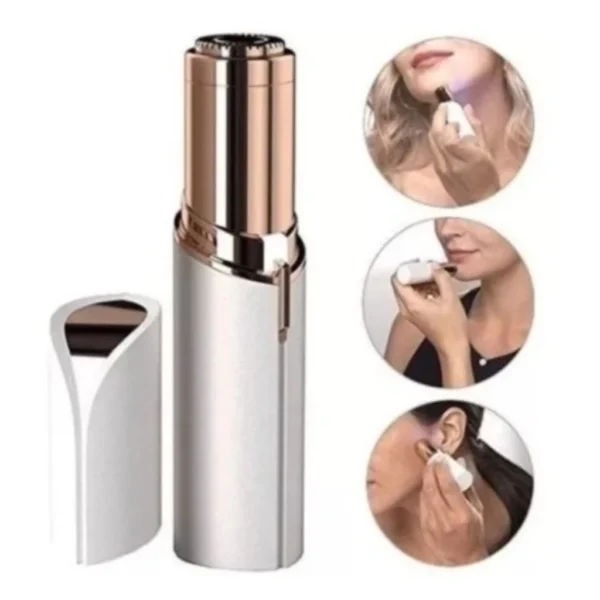Batom Portátil Depilador Facial Buço Rosto Aparador de Pelos Branco