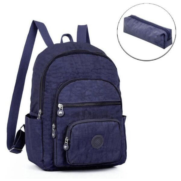 Kit Mochila Pequena Impermeável + Estojo Escolar Nylon