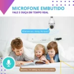 Camera Lampada 360 Wifi Giratoria Sem Fio +cartão De Memória Cor Branco - Imagem 2
