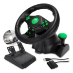 Volante Controle Xbox 360 / Ps3 / Ps2 / Pc Usb Knup Kp-5815a Preto