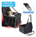 Cadeirinha Assento Veicular Carro | Gatos Cães Versão Premium Preta - Imagem 6
