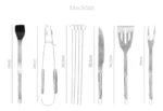 Kit De Churrasco C/ Estojo Utensilios Inox 9 Em 1 Conjunto - Imagem 3