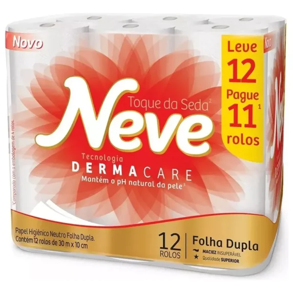 Papel Higiênico Neve Atacado 3 Pacotes C/12 Folha Dupla 30m