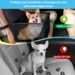 Cadeirinha Assento Veicular Carro | Gatos Cães Versão Premium Preta - Imagem 9