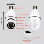 Camera Lampada 360 Wifi Giratoria Sem Fio +cartão De Memória Cor Branco - Imagem 8