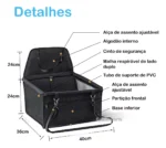 Cadeirinha Assento Veicular Carro | Gatos Cães Versão Premium Preta - Imagem 2