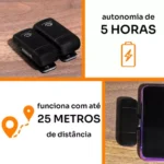 Microfone De Lapela Sem Fio Profissional Para Celular Tipo C - Imagem 2