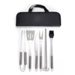 Kit De Churrasco C/ Estojo Utensilios Inox 9 Em 1 Conjunto