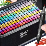 Canetas Coloridas 168 Cores marcador de duas cabeças cor à base de óleo de secagem rápidal - Imagem 7