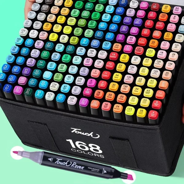 Canetas Coloridas 168 Cores marcador de duas cabeças cor à base de óleo de secagem rápidal