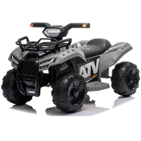 Carrinho Quadriciclo Elétrico 6V Infantil Cinza Suporta 20kg Luzes/Som USB MP3 3km/h Inmetro