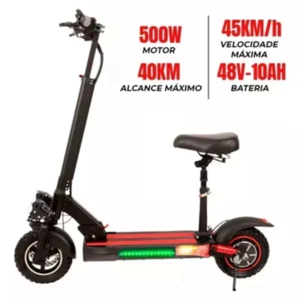 Patinete Scooter Eletrico Off Road 10ah 500w Bluetooth 45km