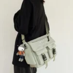 Bolsa Tiracolo Grande De Ombro Transversal De Tecido Para Viagem - Imagem 9