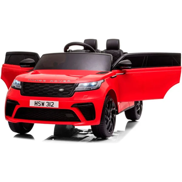 Carrinho Elétrico Infantil Land Rover Velar Vermelho Com Led Luzes MP3 Farol SD Controle Remoto
