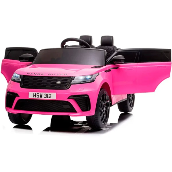 Carrinho Elétrico Infantil Land Rover Velar Rosa Com Led Luzes MP3 Farol SD Controle Remoto