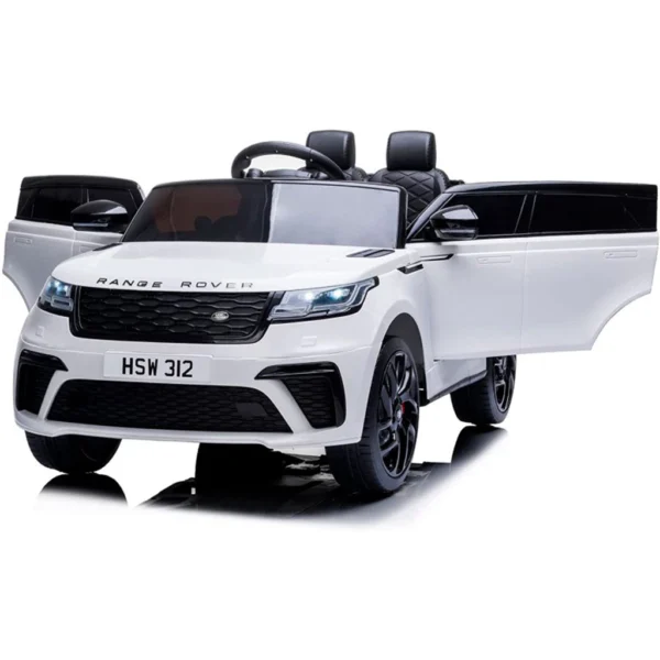 Carrinho Elétrico Infantil Land Rover Velar Branco Com Led Luzes MP3 Farol SD Controle Remoto