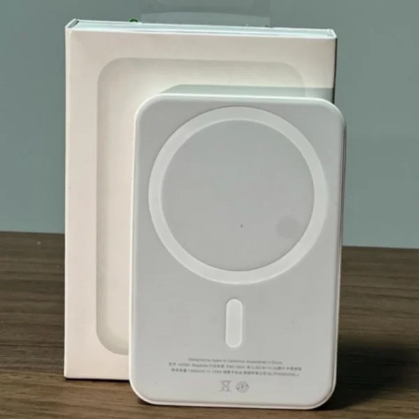 Carregador Mag-safe Portátil Indução iPhone 12 13 14 5000mah Cor Branco