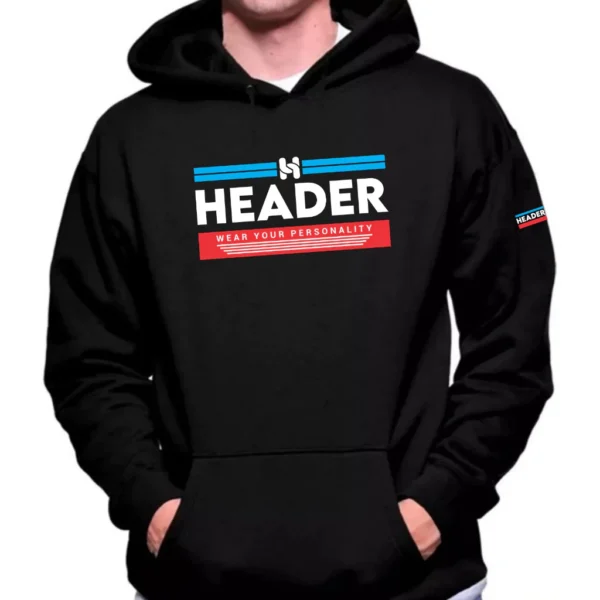 Moletom Header Canguru com Capuz Algodão qualidade Premium
