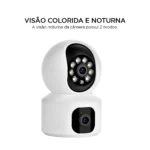 Câmera Duas Lentes IP Wifi FULL HD 1080P com visão noturna fixa e 360° Auto Track - Imagem 2