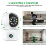Câmera Duas Lentes IP Wifi FULL HD 1080P com visão noturna fixa e 360° Auto Track - Imagem 3