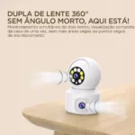 Câmera Duas Lentes IP Wifi FULL HD 1080P com visão noturna fixa e 360° Auto Track - Imagem 7