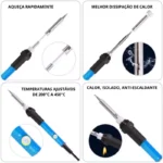 Ferro De Solda 60w Potencia Ajustável Profissional até 480°c Graus 110V - Imagem 3