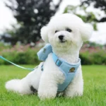 Peitoral Coleira Com Guia e Bolsa Removível Para Cachorro Pet Cães Pequenos E Médios - Imagem 2