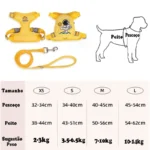 Peitoral Coleira Com Guia e Bolsa Removível Para Cachorro Pet Cães Pequenos E Médios - Imagem 5
