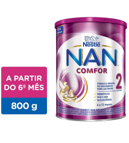 Fórmula Infantil Nan Comfor 2 Lata 800g | 6 A 12 Meses