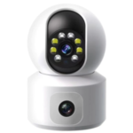 Câmera Duas Lentes IP Wifi FULL HD 1080P com visão noturna fixa e 360° Auto Track
