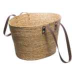 Bolsa Wolff De Fibra Natural Com Alça Em Couro