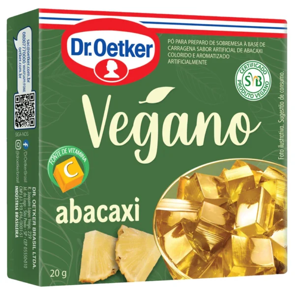 Gelatina Vegana Sabor Abacaxi Dr Oetker 20g